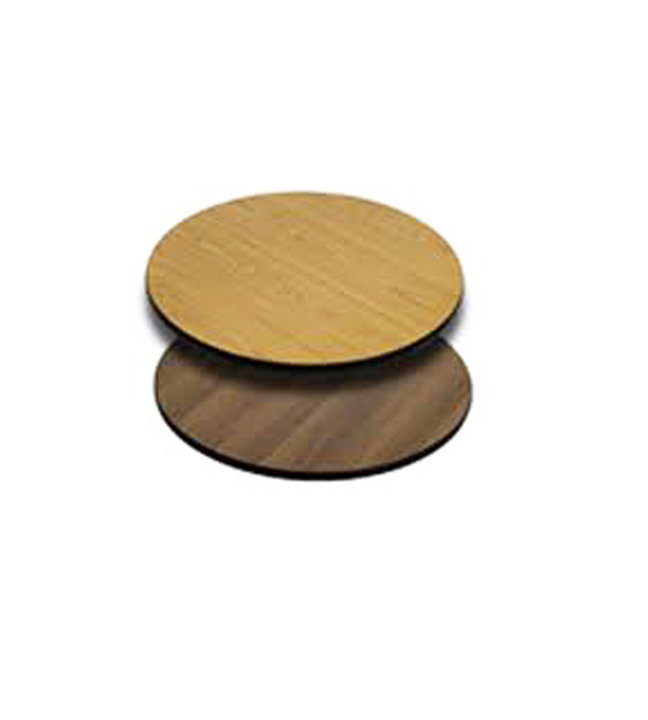 Round Reversible Table Top Oak/Walnut 24" Dia.